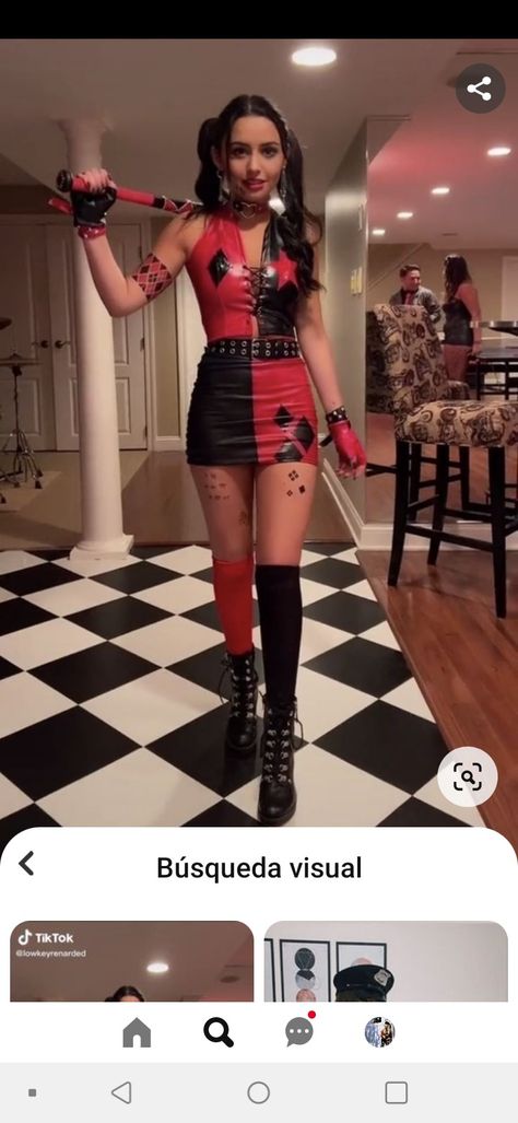 Easy Harley Quinn Costume, Harley Quinn Costume Diy, Harley Quinn Disfraz, Red And Black Dress, Harley Quinn Costume, Halloween 2024, Costume Diy, Cabaret, Halloween Costume Ideas