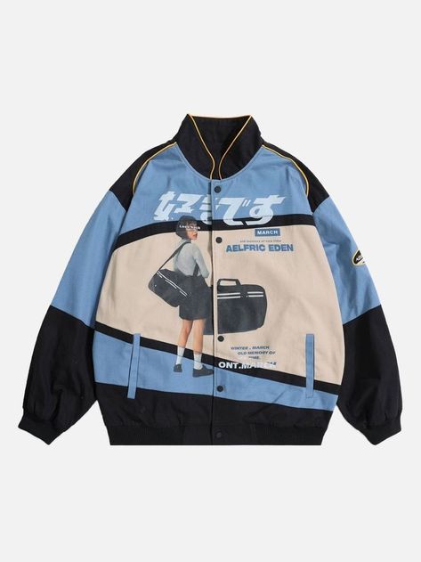 Aelfric Eden, Retro Streetwear, Racing Jacket, Clothing Details, Swaggy Outfits, Clothes Ideas, Girls Jacket, Dream Clothes, Retro Outfits