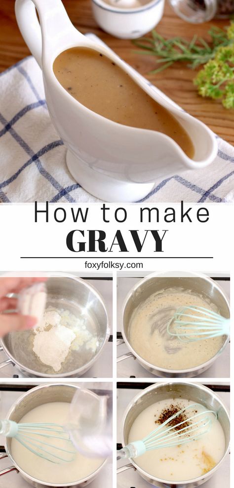 Homemade Gravy Recipe- It never gets easier than this. Perfect for fried chicken, steak and mashed potatoes. | www.foxyfolksy.com Gravy For Potatoes, Mashed Potatoes Sauce Recipe, Mash Potato Gravy Recipe, Mashed Potatoes Sauce, Gravy For Steak And Mashed Potatoes, Mashed Potato Sauce, Easy Gravy Recipe For Mashed Potatoes, Gravy Recipe For Mashed Potatoes, Sauce For Mashed Potatoes