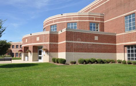 Modern high school. Exterior of a modern brick high school by a lush green lawn #Sponsored , #sponsored, #ADVERTISEMENT, #school, #Modern, #green, #Exterior Modern Green Exterior, High School Exterior, Modern High School, School Exterior, Modern School, Dream Cars Bmw, Backgrounds Iphone, School Photo, Good Anime To Watch