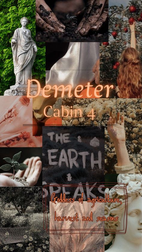 Pjo Demeter Cabin, Percy Jackson Demeter Cabin, Cabin 4 Demeter Aesthetic, Demeter Cabin Aesthetic, Cabin 4 Aesthetic, Percy Jackson Cabins Aesthetic, Percy Jackson Aesthetic Camp Half Blood, Percy Jackson Wallpaper Iphone, Demeter Aesthetic