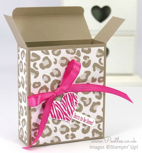 Stampin' Up! Demonstrator Pootles - Go Wild Box Tutorial using Stampin' Up! Paper Open Box Bag Tutorial, Card Box Holder, Box Tutorial, Gift Wrapping Inspiration, Envelope Punch Board, Gift Box Template, Treat Holders, Punch Board, Card Boxes