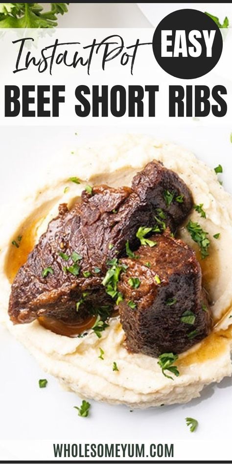 Easy Instant Pot Beef Short Ribs Recipe (Paleo) Instant Pot Beef Short Ribs, Beef Short Ribs Recipe, Cooking Short Ribs, Boneless Beef Short Ribs, Beef Ribs Recipe, Keto Carnivore, Low Carb Crock Pot Recipes, Beef Short Rib Recipes, Healthy Beef Recipes