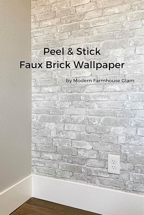 Accent Wall Brick, Brick Accent Wall Bedroom, Peel And Stick Brick Wallpaper, Brick Wallpaper Accent Wall, Temporary Wallpaper Bedroom, Art Wall Aesthetic, Peel And Stick Brick, Faux Brick Accent Wall, Brick Wallpaper Living Room