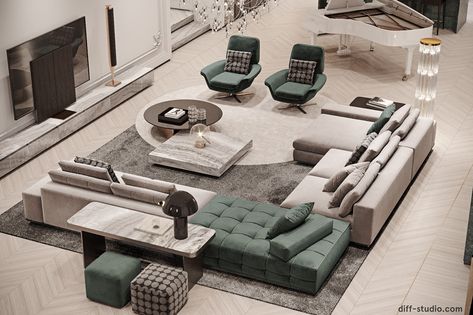 Riviera house. on Behance Modern Sofa Designs Luxury, Sofa Design Luxury, Big Living Room, Luxury Sofa Design, Modern Sofa Designs, Luxury Living Room Design, Big Sofas, Living Room Sofa Design, Sofa Set Designs