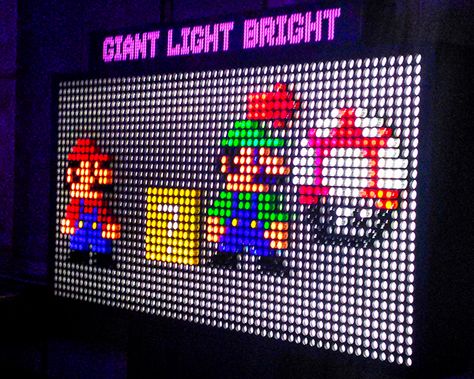 Diy Light Bright Wall, Diy Giant Light Bright, Giant Light Bright, Mr Strong, Glow Games, Game Room Lighting, Kids Game Room, Creative Inventions, Shelter Ideas