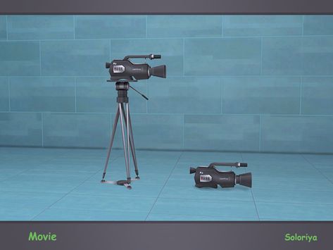 Sims 4 Tripod Cc, Sims 4 Tripod, Cc Camera, Cc Video, 27th Birthday, Movie Camera, Video Camera, Vintage Tools, Sims Community