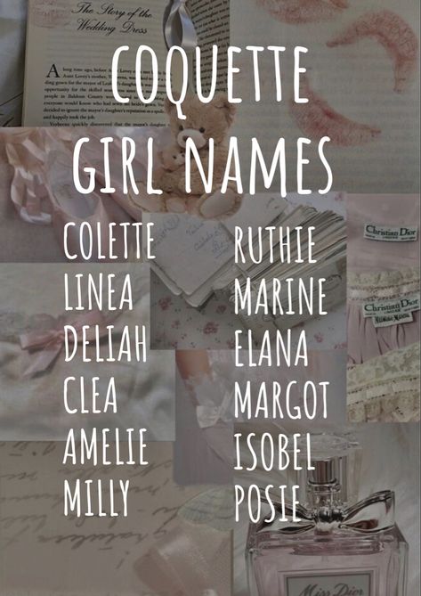 Coquette Names Aesthetic, Coquette Names, Last Name Meaning, Victorian Baby Names, Names Aesthetic, Southern Baby Names, Unisex Baby Names, Aesthetic Baby, French Baby Names