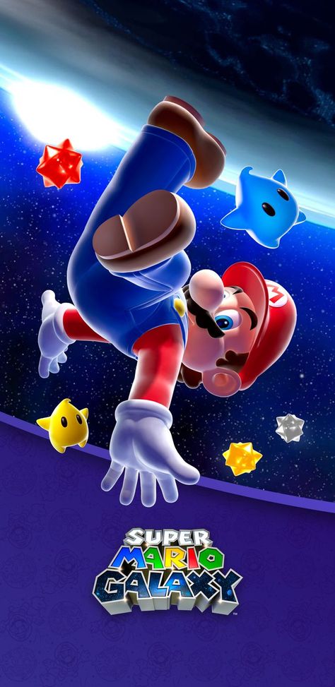 Mario Galaxy Poster, Super Mario Galaxy Art, Super Mario Galaxy Tattoo, Mario Galaxy Tattoo, Super Mario Galaxy Aesthetic, Mario Galaxy Art, Super Mario Galaxy Wallpaper, Watch Screensaver, Super Mario Wallpaper