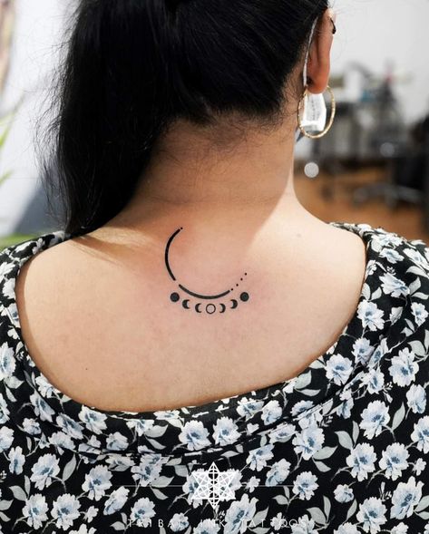 Moon Phases Ear Tattoo, Moon Phases Circle Tattoo, Moon Cycle Tattoo, Circle Tattoo, Tattoo Time, Lotus Tattoo, Moon Cycles, Time Tattoos, Moon Tattoo