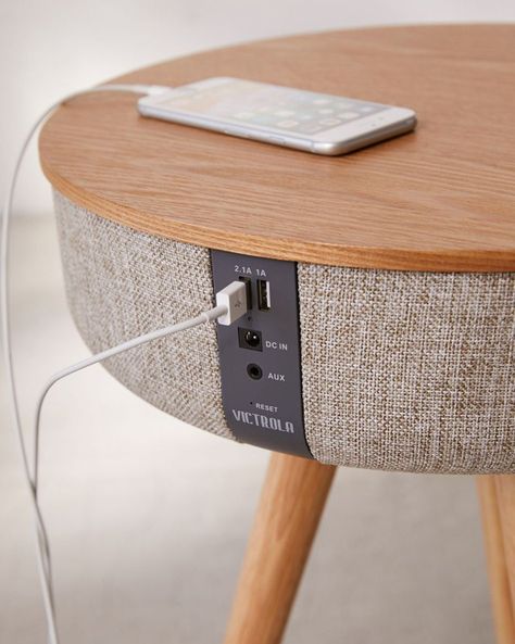 Victrola's Bluetooth Speaker Table Plays Music And Charges Your Phone - Speaker Tables