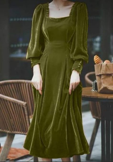 Full Sleeve Long Dress, Simple Long Dress, Full Sleeves Design, Soft Dresses, Vintage Velvet Dress, Velvet Dress Long, Velvet Dress Designs, Latest Bridal Dresses, 40 Women