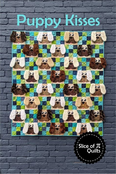 PDF Puppy Kisses Quilt Pattern by Slice of Pi Quilts baby Quilt, Dog, Puppies, Cute Quilt Pattern - Etsy Canada Kisses Quilt Pattern, Quilting Books, Pillow Baby, Puppy Kisses, Dog Quilts, Cute Quilts, Animal Quilts, Quilt Baby, Book Clothes