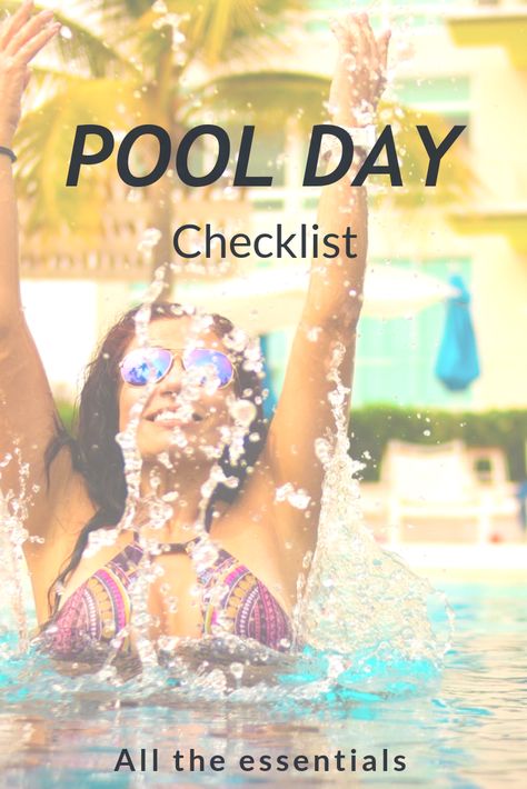 The pool essentials that you have to take: a list of all the necessities 💦🌞 Pool Party List Checklist, Pool Party Essentials List, What To Bring To A Pool Party Checklist, Pool Party Essentials, Pool Packing List, Pool Checklist, Party Essentials List, Pool Necessities, Pool Day Essentials