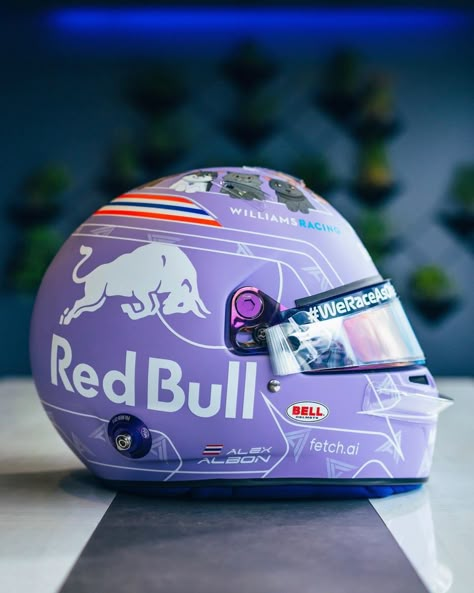 Racer Helmet Aesthetic, Cool F1 Helmets, Alex Albon Helmet, Race Helmet Design, Racing Helmet Design Painting, F1 Helmet Design, Racing Helmet Design, Formula 1 Helmet, F1 Silverstone