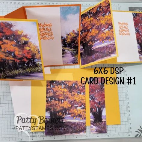 5 Ways to Make Cards with Splendid Autumn DSP - Patty Stamps 2024 Card, Patty Bennett, Stampin Up Dsp, Customer Loyalty Program, Free Stamps, Autumn Paper, Dsp Cards, Autumn Cards, One Sheet Wonder