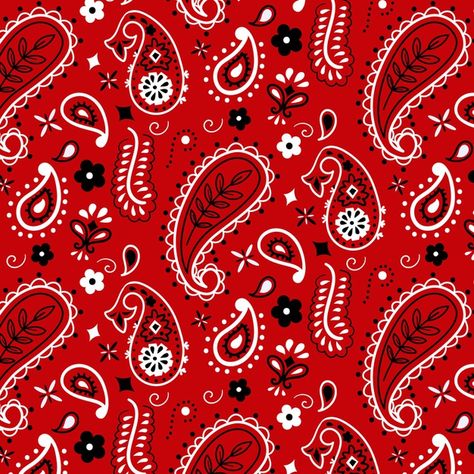 Paisley bandana seamless pattern | Free Vector #Freepik #freevector #pattern Bandana Nails, Bandana Crafts, Paisley Bandana, Paisley Art, Bandana Design, Red Bandana, Paisley Floral, Red Wallpaper, Bandana Print