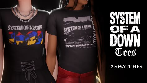 Sims 4 Band Shirts, Band Shirts Sims 4 Cc, Sims 4 Cc Band Tees, Sims Download, Ts4 Mods, Custom Cast, Sims Clothes, Sims Ideas, Sims4 Clothes