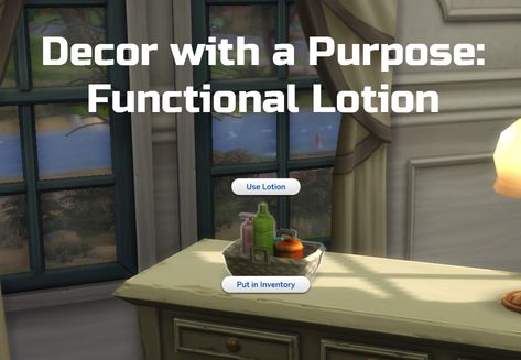 Mod The Sims - Decor with a Purpose: Functional Lotion Sims 4 Decor, The Sims 4 Packs, Sims 4 Game Mods, Sims 4 House Design, Sims 4 Collections, Luxury Bedroom Master, Best Sims, Island Living, Sims 4 Game