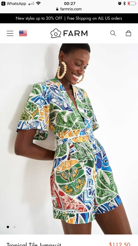 Tropical Tile, Palm Springs Outfit, Rio Brazil, Printed Dresses, African Clothing Styles, Heritage Fashion, Eclectic Fashion, Cuffed Shorts, Fashion 101