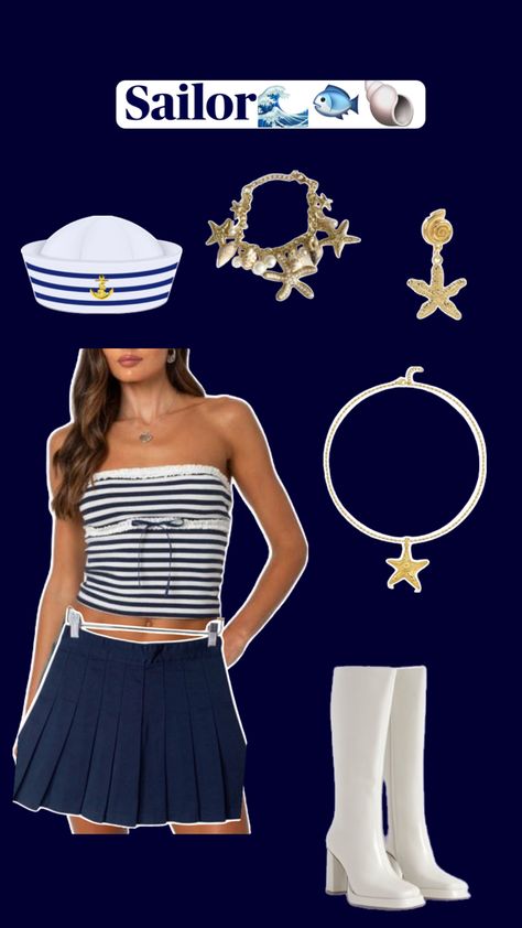 #costumeideas #halloween #sailor #brandymelville Sailor Costume For Women, Sailor Halloween Costumes, Sailor Costume, Carnival Ideas, Pretty Halloween Costumes, Pretty Halloween, Spooky Szn, Costume Inspo, Cute Costumes