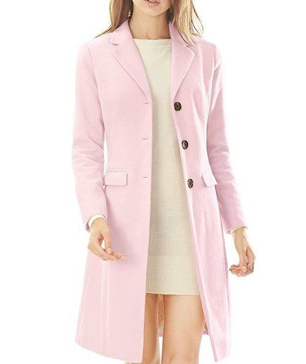 Winter Pea Coat, Long Overcoat, Winter Outwear, Longline Coat, Long Trench, Long Trench Coat, Pink Coat, Wool Peacoat, Warm Coat