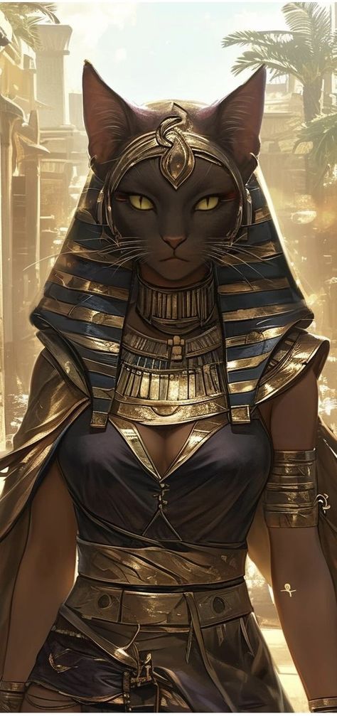 Goddess Egyptian, Bastet Tattoo, Egypt Cat, Bastet Goddess, Egyptian Goddess Art, Ancient Egyptian Mythology, Egyptian Cat Goddess, Egypt Concept Art, Cat Goddess