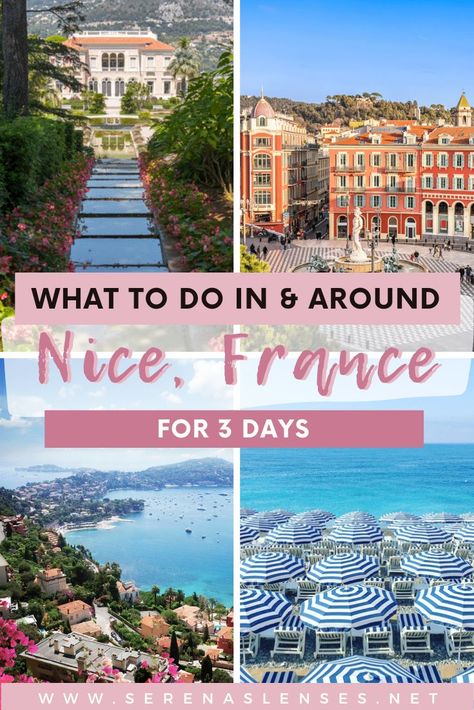 Pinterest: What to do in and around Nice France for 3 days South Of France 3 Day Itinerary, What To See In Nice France, 4 Days In Nice France, Nice To Monaco Day Trip, Visiting Nice France, Travel Nice France, 3 Days In Nice France, Paris And Nice Itinerary, Day Trips From Nice France