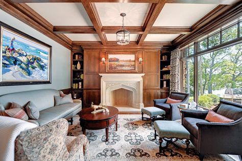 Living Room by Stonewood | Luxury Home Tour Classic English Interiors, Dream House Living Room, Tudor Revival, English Interior, Tudor Style Homes, Suburban House, Tudor House, Beautiful Rooms, Tudor Style