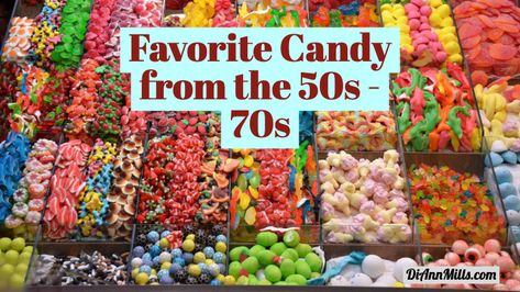 By DiAnn Mills @DiAnnMills A few weeks ago, I asked my friends on Facebook to share their favorite childhood candy. We had so much fun reminiscing that I decided to research the top-selling candy since the 1950s. Sweet Taste Explosions of the 1950s Anise Bears Atomic Fireballs Turkish Taffy Dad’s Root Beer Barrels Junior Mints Bit-O-Honey Sugar Babies Lemonheads Bubblegum ... Read More 1960s Candy, 1970s Candy, 1950s Candy, 80s Candy, Childhood Candy, 65 Birthday, Necco Wafers, Uk Sweets, Rolo Candy