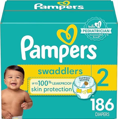 New! Pampers Swaddlers Blowout Barrier that helps prevent leaks and blowouts. Helps protect where leaks happens most featuring our Dual Leak-Guard Barriers. Helps keep baby’s skin dry and healthy thanks to the moisture-wicking BreatheFree Liner.​ Gently protects skin from irritation and wetness with ultrasoft, absorbent layers. Helps let you know when your baby might need a change via the Wetness Indicator. #1 Pediatrician trusted brand DELIVERED TO YOUR DOOR Sizes: Newborn-08 Click below Pampers Swaddlers, Pamper Party, Amazon Baby, Baby Skin, Baby Care, Pharmacy Gifts, Medical Supplies, Skin Protection, Skin Health