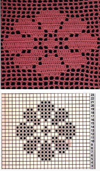 Simple Filet Crochet, Filet Crochet Charts Flowers, Crochet Fillet Patterns Free, Flower Filet Crochet, Filet Crochet Flower, Crochet Filet Pattern, Filet Crochet Patterns, Fillet Crochet Patterns, Crochet Filet