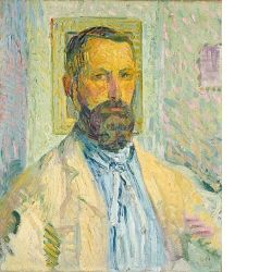 Cuno Amiet self portrait. 1909 Cuno Amiet, Anthony Van Dyck, Alfons Mucha, Bo Bartlett, Alberto Giacometti, Digital Museum, Camille Pissarro, Fauvism, Impressionism Painting