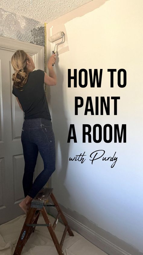 Learn tips and tricks for painting a room with @purdypainttools #ad Fake Chandelier, Painting A Room, Room Checklist, Canvas Drop Cloths, Gallon Of Paint, Room Tips, Room Hacks, Old Room, Cleaning Walls