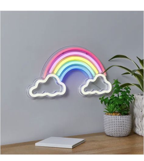 Rainbow Mural, Rainbow Bedroom, Unicorn Bedroom, Neon Room, Rainbow Room, Neon Sign Bedroom, Led Tubes, Rainbow Wall, Rainbow Design