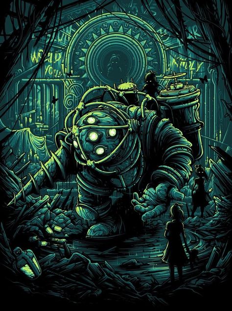 Bioshock Fanart, Bioshock Artwork, Bioshock Art, Bioshock, Puzzle Design, Metal Box, Print Packaging, Family Activities