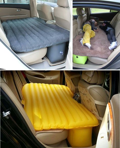 Car Backseat Aesthetic, Backseat Bed, Car Decorations Interior, Car Backseat, Van Bed, Cheap Apartment Decorating, Air Mattress Camping, Car Deco, Van Life Diy