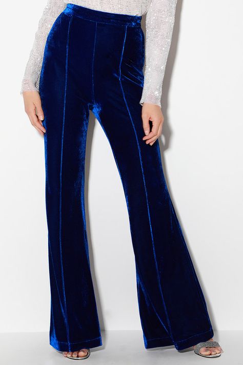 Chic Royal Blue Pants - Velvet Pants - Wide-Leg Pants - Pants #ad #Blue, #Ad, #Royal, #Chic, #Pants Velvet Pants Lulus, Wide Leg Pant With Heels, Blue Velvet Pants Outfits, Velvet Pants Outfit, Classy Christmas Outfit, Musical Dress, Blue Velvet Pants, Royal Blue Pants, Velvet Flare Pants