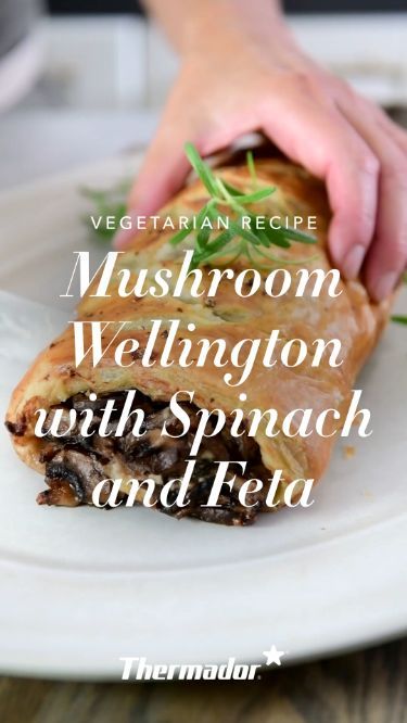 You won’t miss meat with this beautiful Mushroom Wellington filled with spinach and feta. Excellent for holiday dinners and special occasions. Pro Tip: Make the mushroom filling a day ahead so the filling can cool completely before adding to the pastry.​ Ingredients​ One 17.3 oz box (2 sheets) frozen puff pastry, thawed overnight in fridge​ 2 Tbsp butter or olive oil​ 2 lb white, crimini, or baby Bella mushrooms​ 1 onion, diced​ 5 garlic cloves, minced​ 4 c spinach, rough chopped​ 1 Tbsp choppe Mushroom Wellington Vegetarian, Mushroom Bread, Mushroom Filling, Mushroom Wellington, Baby Bella Mushrooms, Feta Recipes, Holiday Eating, Holiday Dinners, Frozen Puff Pastry