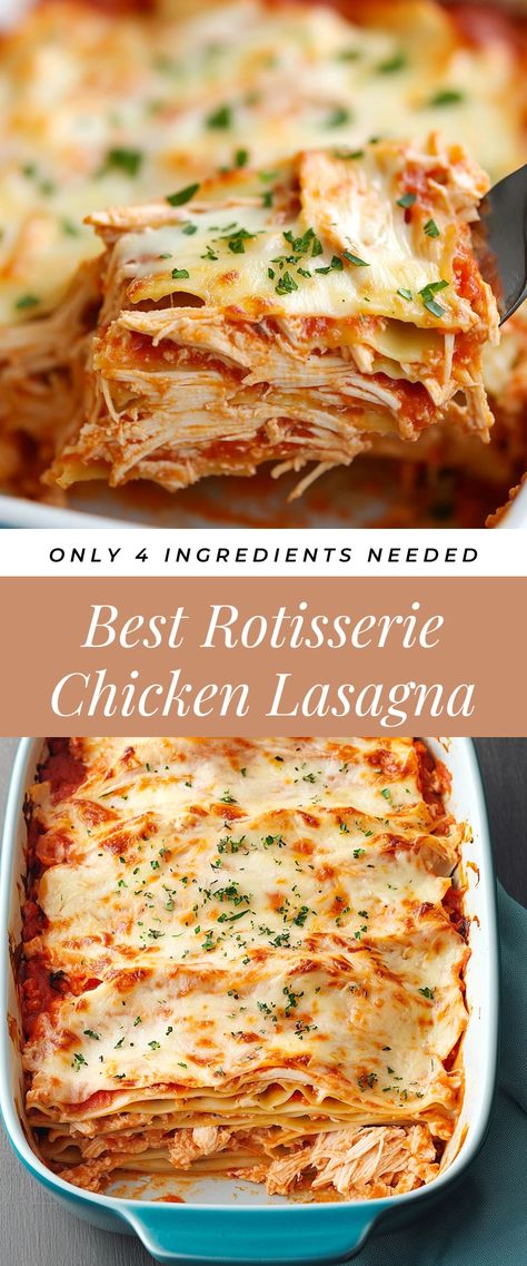 Image for Best Rotisserie Chicken Lasagna Chicken Fettuccine Lasagna, Cheesy Buffalo Chicken Lasagna, Recipes Made With Rotisserie Chicken, Easy Dinner With Rotisserie Chicken, Shredded Chicken Lasagna, Rotisserie Chicken Lasagna, Meals With Rotisserie Chicken, Dinner With Rotisserie Chicken, Casserole With Rotisserie Chicken