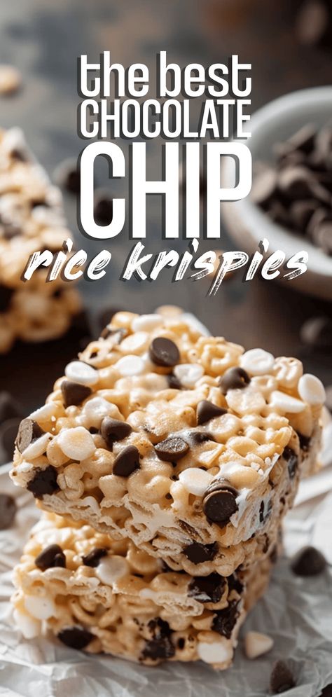 Chocolate Chip Rice Krispies [15 Minutes] – Chasety Chocolate Chip Rice Crispy Treats, Best Homemade Rice Crispy Treats, Chocolate Rice Crispy Squares, Blueberry Rice Krispie Treats, Rice Krispie Treats With Chocolate Chips, Rice Crispy Ideas, Rice Krispie Recipes Easy, How To Make Rice Crispy Treats, Rice Crispy Treats Recipe Original