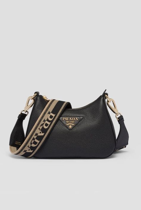 Prada Cross Body Bag, Cross Body Bag Black, Miuccia Prada, Prada Leather, Dolce E Gabbana, Prada Crossbody Bag, Walker Boots, Strap Tops, Cute Bags