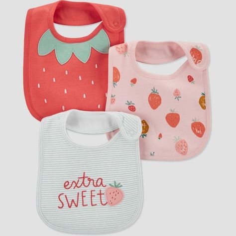 Baby Girls' 3pk Strawberry Bib - Just One You® made by carter's Pink in 2022 | Baby girl bib, Baby, Bib Strawberry Outfit, Baby Bibs Patterns, Strawberry Baby, Smoothie Healthy, Neutrogena Makeup, Allover Design, Carters Girl