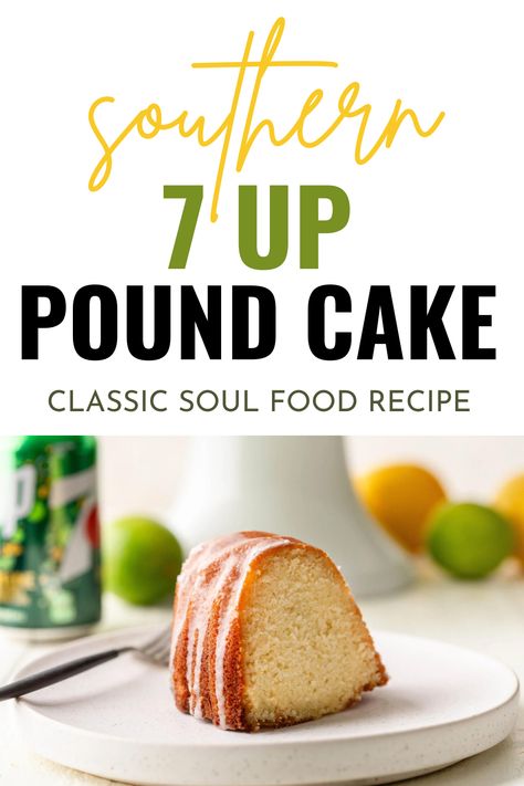 An old-fashioned Southern recipe, 7 Up cake pound cake is made in a Bundt pan and drizzled with lemon lime soda glaze. It's super moist, easy to make, with a subtle lemon lime flavor. Seven Up Pound Cake, Southern Pound Cake Recipes Moist, 7up Pound Cake Recipes Moist, 7 Up Pound Cake Recipe From Scratch, 7 Up Pound Cake Recipe, Five Flavor Pound Cake Recipe, Super Moist Lemon Pound Cake, Lemon 7up Pound Cake, 7up Mile High Lemon Pound Cake