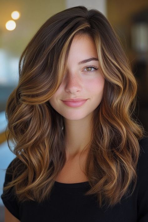 fall hair color ideas for brunettes #FallHairColors #BrunetteHair #AutumnHairTrends #WarmTones #BrunetteBalayage #RichShades #SeasonalHair #HairInspo #CaramelHighlights #ChocolateBrownHair Ideas For Dark Brown Hair, For Brunettes Balayage, Bayalage Brunette, Balayage Inspiration, Brunettes Balayage, Balayage Hair Color Ideas, Balayage Ideas, Sleek Hair, Rich Brunette