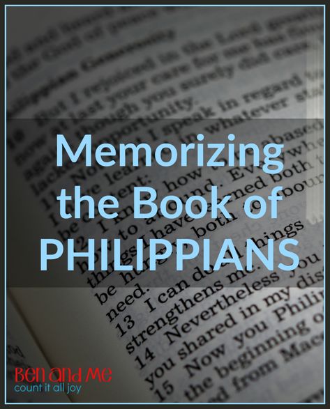 After the Gospels, I think the book of Philippians is one of the best books of the Bible to read AND  memorize with your kids. It is so full of wise and comforting words that will help you have "the mind of Christ," giving you the ability to recall important truths when you (or your kids) need them. The Book Of Philippians, What Each Book Of The Bible Is About, Bible Explained By Liv, Bible Books Explained, Spiritual Learning, Biblical Knowledge, Book Of Philippians, Memorizing Scripture, Comforting Words