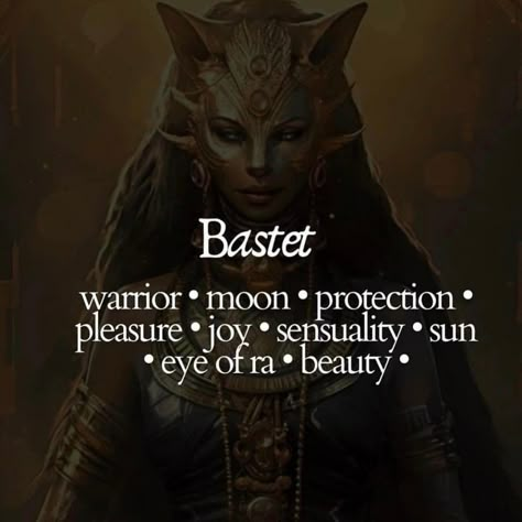 🌟 Who is Bastet? Bastet is one of the most beloved deities in ancient Egyptian mythology. She is the goddess of home, fertility, childbirth, women's secrets, and cats. Often depicted as a lioness or as a woman with the head of a lioness or domestic cat, Bastet embodies both fierce protection and nurturing gentleness. 🌟 Symbols of Bastet: Cats: Representing grace, agility, and protection. Sistrum: A musical instrument symbolizing joy and festivity. Ankh: The symbol of life. Eye of Horus: Pr... Bastet Art Goddess, Basset Egyptian Goddess, Bastet Goddess Witchcraft, Bastet Goddess Art, Chakra Prompts, Bastet Altar, Bast Goddess, Egyptian Bastet, Cat Symbolism