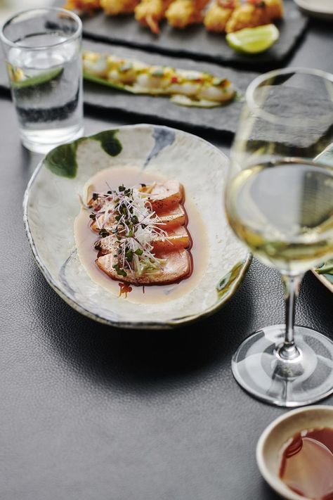 It’s no secret that we love salmon. This little dish is called Shake Tataki and we serve it with kizami wasabi, daikon, cress and an aromatic ponzu sauce. And sometimes a glass of wine. Salmon Tataki, Ponzu Sauce, Seared Salmon, Sushi Recipes, Glass Of Wine, Have You Tried, You Tried, Camembert Cheese, Dinner Recipes