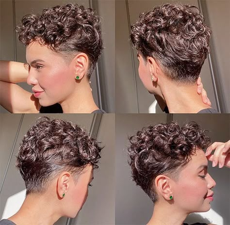 Pixie Cut Curly Hair, Short Curly Cuts, Curly Pixie Hairstyles, Short Curly Pixie, Curly Pixie Haircuts, Curly Hair Photos, Short Curly Haircuts, Short Hair Undercut, Super Short Hair