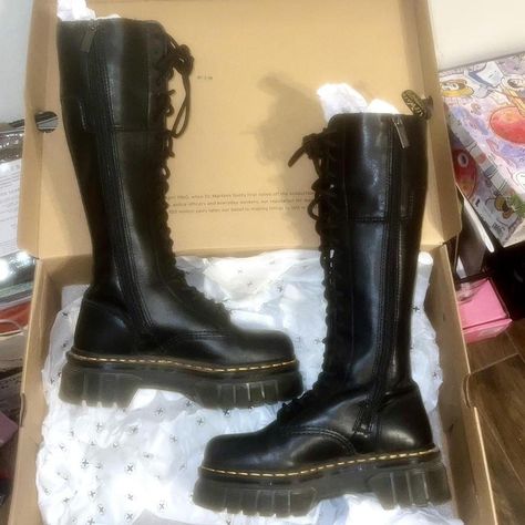 Selling these stunning Doc Martens Audrick 20-Eye... - Depop Doc Martens Audrick, Knee High Leather Boots, Doc Martens, High Boots, Knee High Boots, Me Too Shoes, Knee High, Boots, Leather